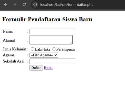 Preview Formulir
